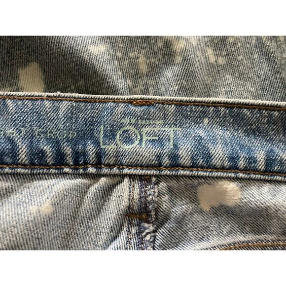 Ann Taylor Loft Upcycled relaxed straight crop denim jeans, women's size 27 - Picture 3 of 8